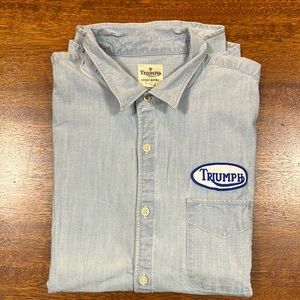 Mens large Triumph work style denim shirt designed by lucky brand
